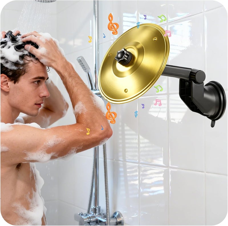 heetipuk Bathroom Cymbal with Strong Suction Cup,Valentines Day Gifts for Him Mens Boyfriend, 360°Spinning Mini Car Cymbal Drum for Car Dashboard,Music Lovers,Cajon, Djembe, Home Family Party Gift Ride Cymbals - Image 1